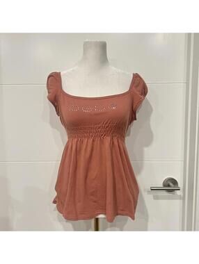 y2k Bebe pink babydoll top with rhinestone logo